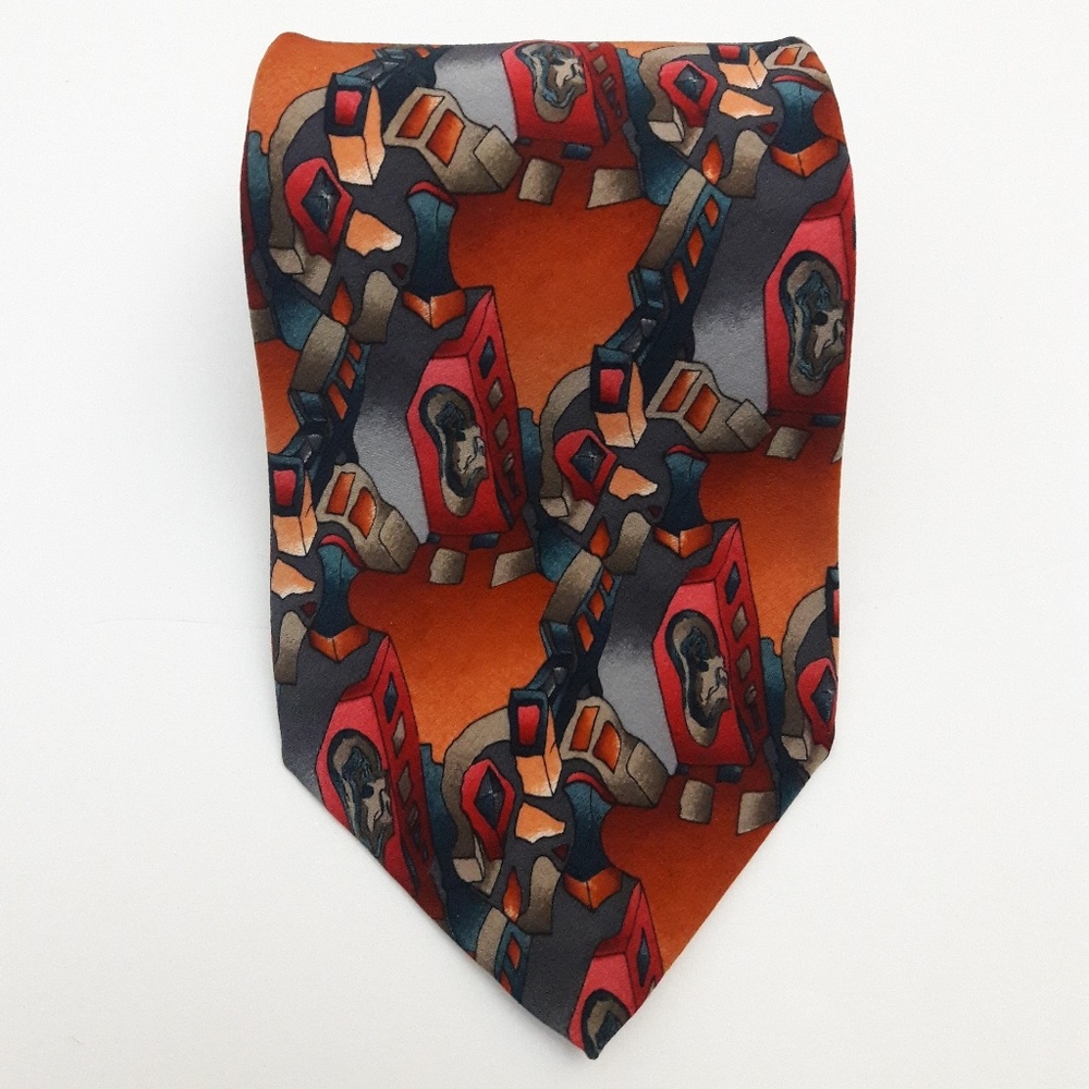 J. Garcia 100% Silk Mens Abstract Necktie